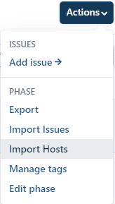 import hosts menu